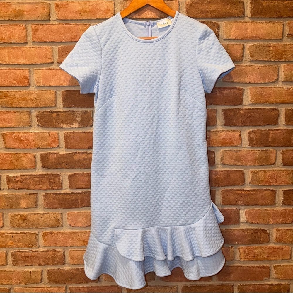 Eliza J Light Blue Textured Shift Dress Size 8